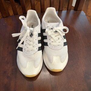 Adidas Classic White and Black Trainers